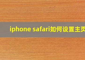 iphone safari如何设置主页